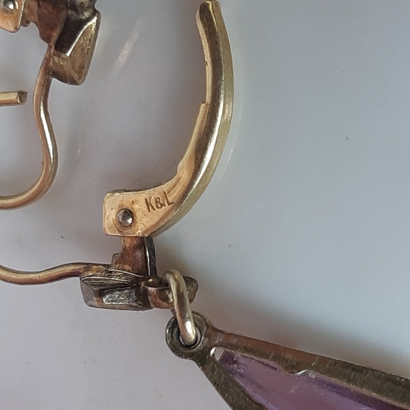 Vintage Lever-back Earrings by K&L c.1930's - Picture 3 of 4